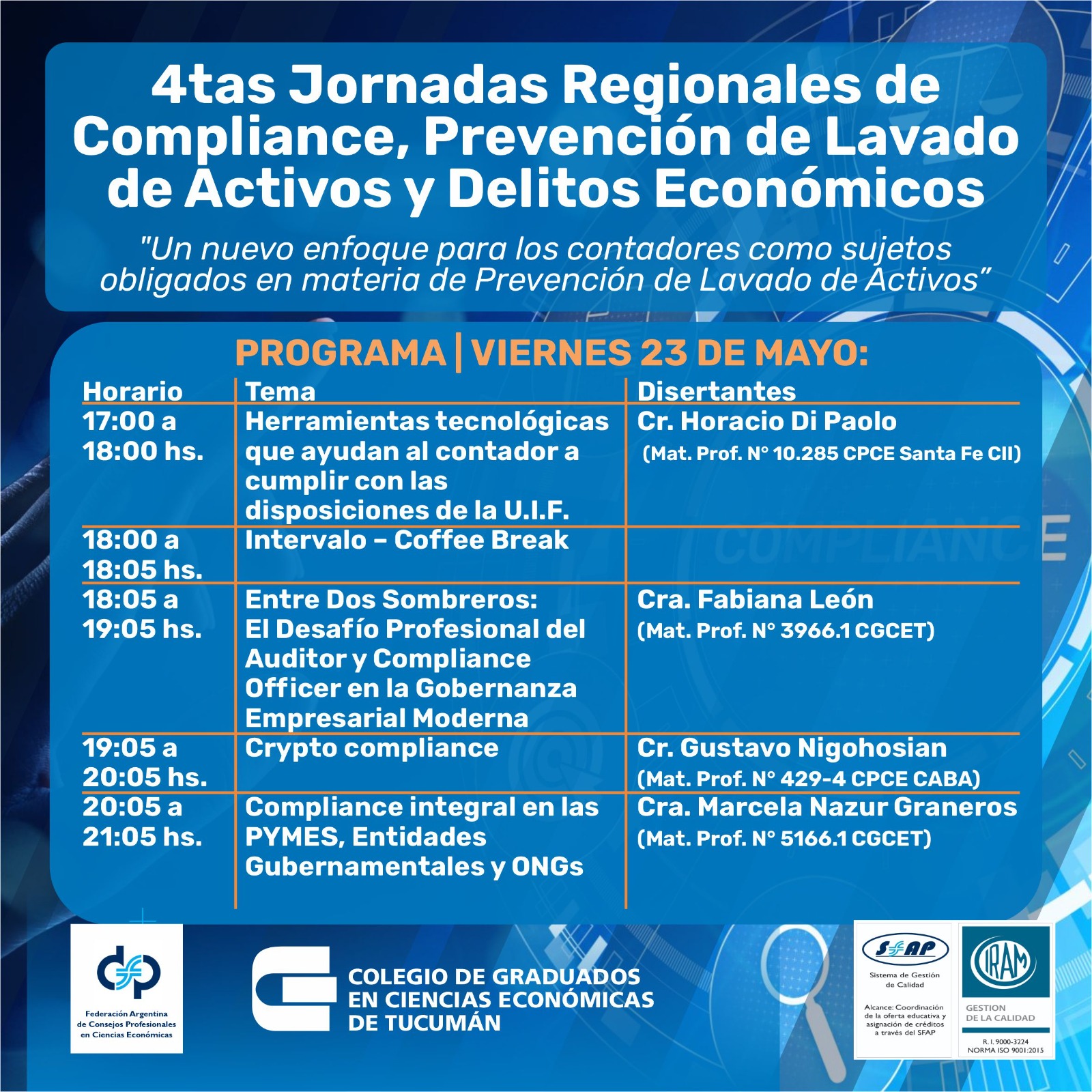 4tas Jornadas Regionales de Compliance, Prevención de Lavado de Activos y Delitos Económicos