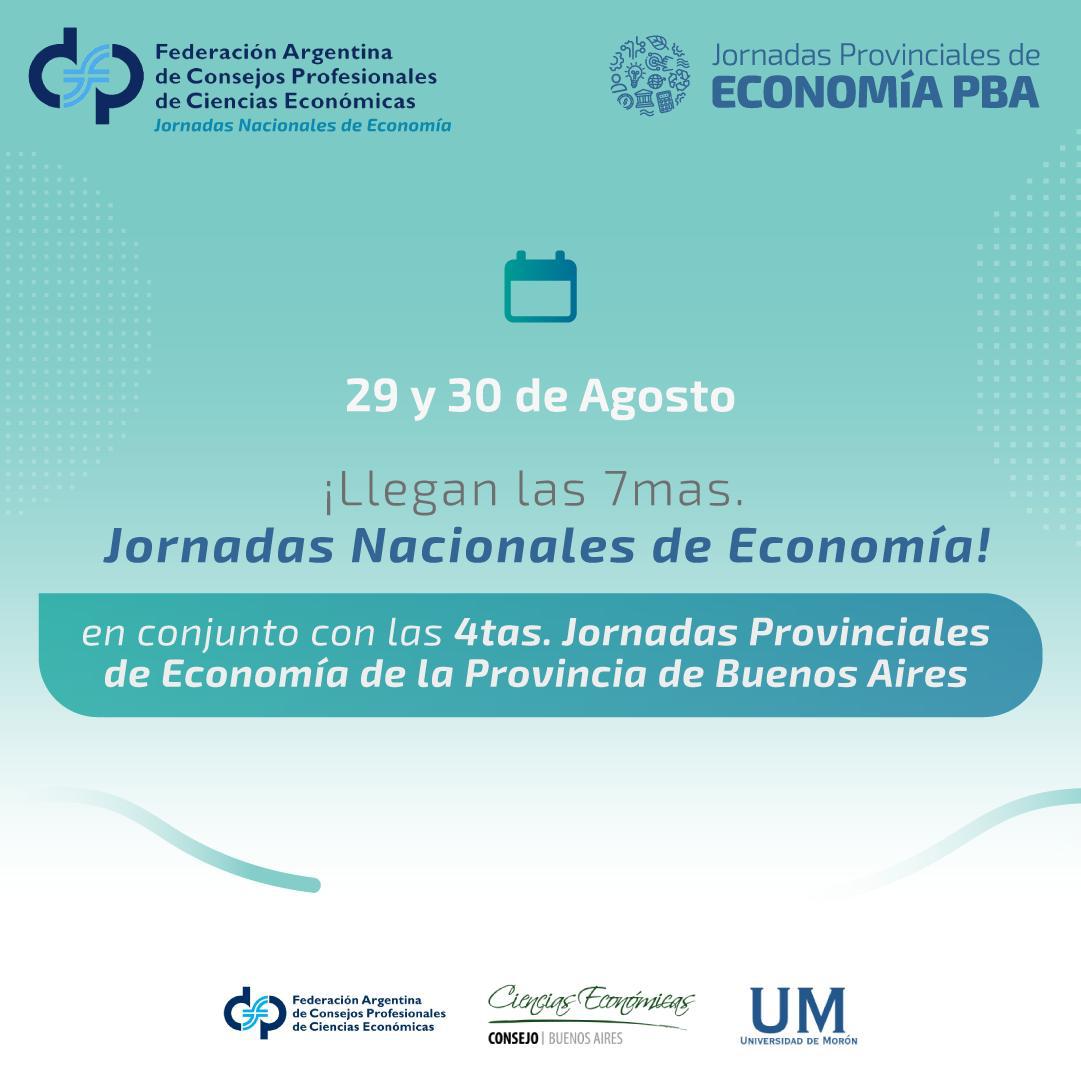 Jornadas Nacionales de Economía 29 y 30/08/24 CPCEPBA 