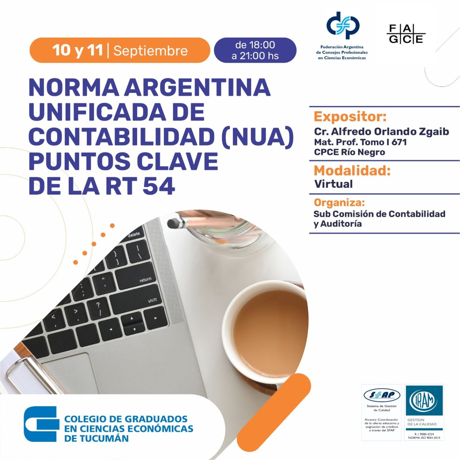 Norma Argentina Unificada de Contabilidad (NUA) 10 y 11/09/24 CGCE Tucumán